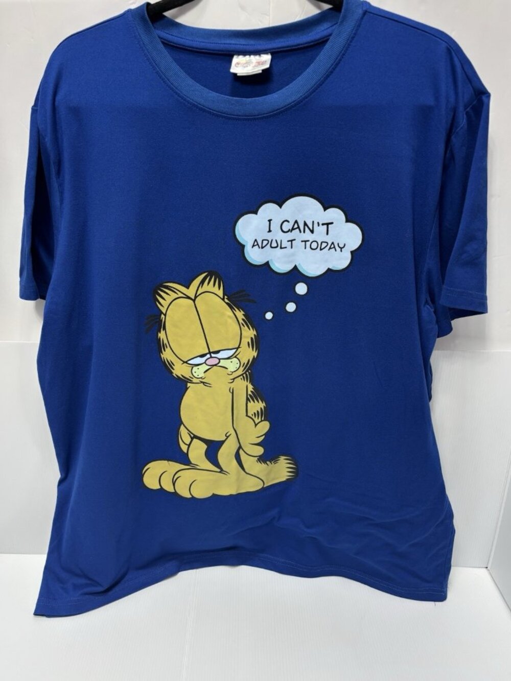 Garfield I Can't Adult Today T-Shirt Blue Women's Size L/G NWT